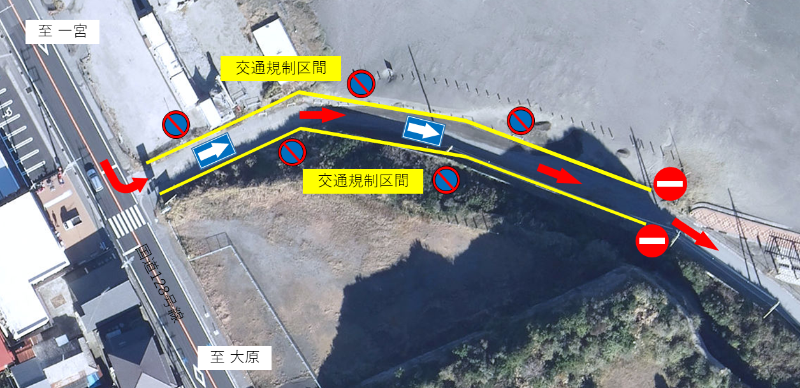 太東海水浴場周辺の交通規制